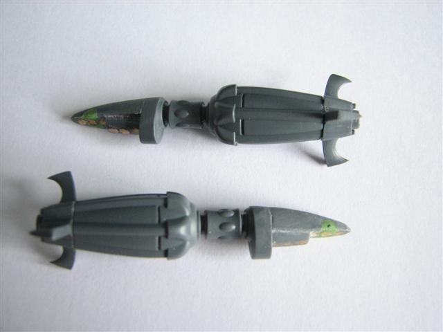 Magnetised plastic Night Spinner weapons
