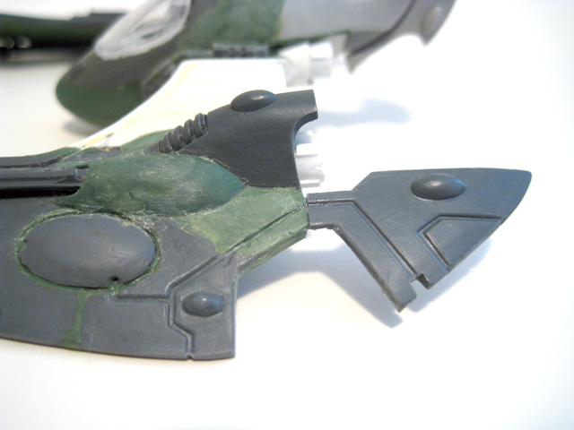 Scratchbuilt Eldar Nightwing wing extensions