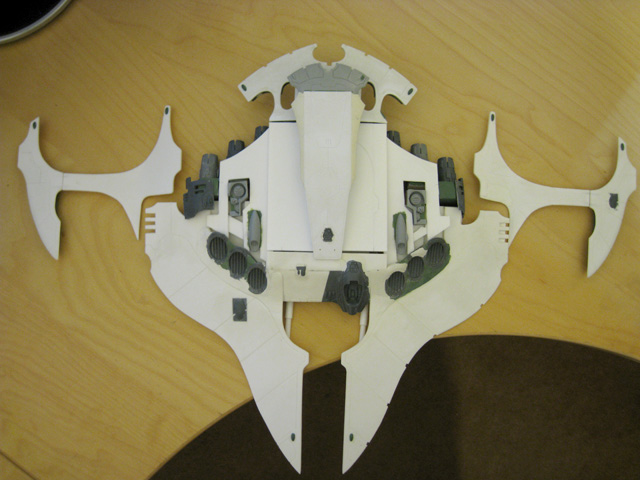 Scratchbuilt Eldar Pegasus mid-construction mock-up