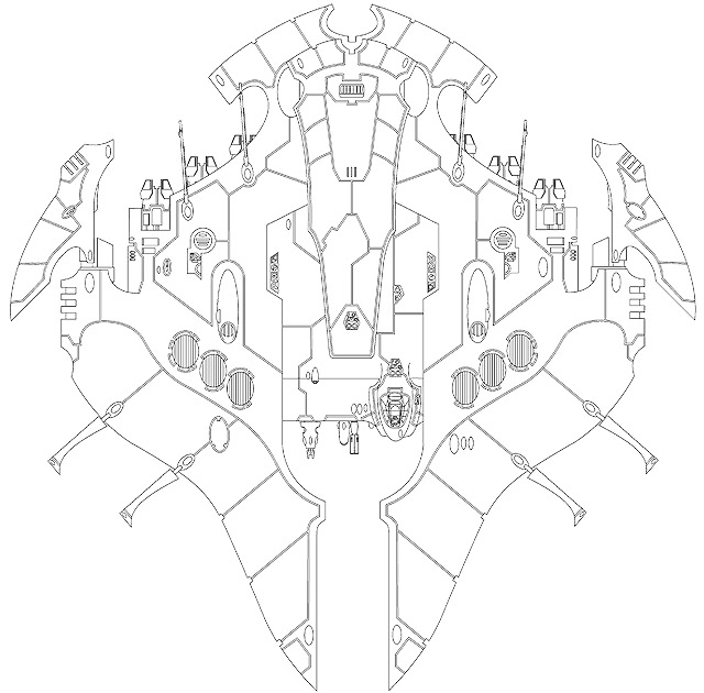 Eldar Pegasus dorsal technical drawing
