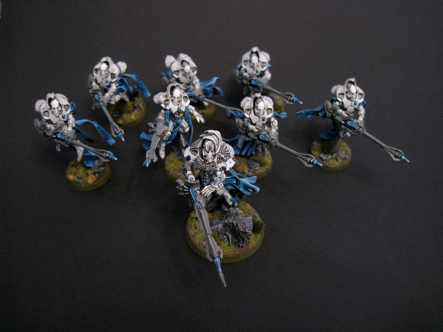 Painted Eldar Shadow Spectre squad with Exarch and Phoenix Lord Irillyth