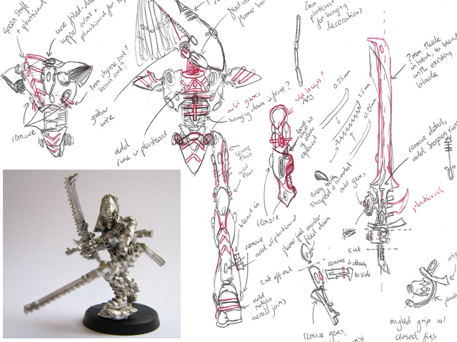 Eldar Striking Scorpion Wraithlord conversion concept artwork