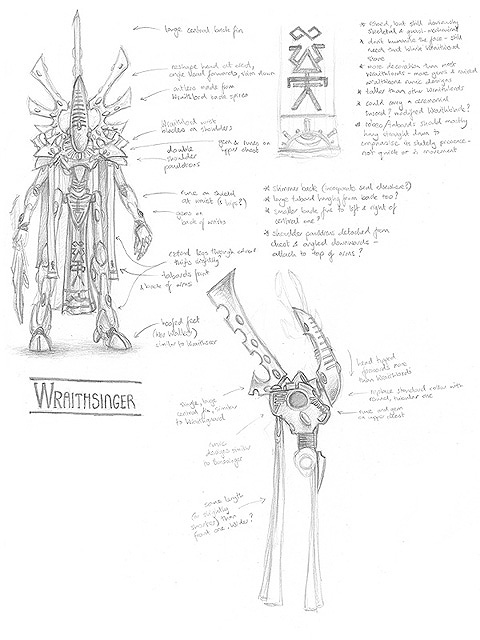 Eldar Wraithsinger concept sketch